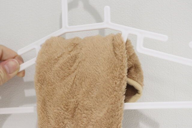 ダイソー ハンガー（40cm、5本） 使用例 タオル