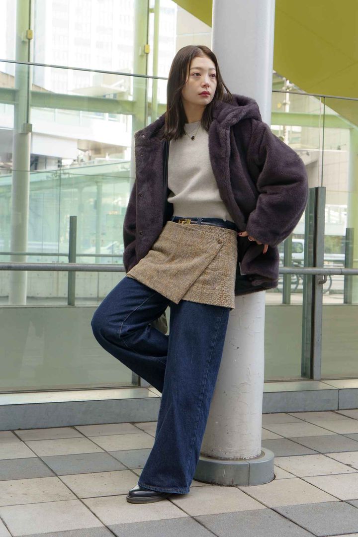 画像5: 冬の肌見せと骨格に合わせたシルエットがポイント