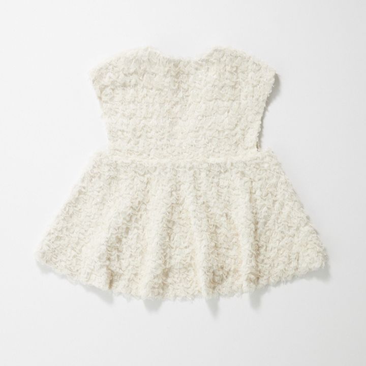 THREE SQUAREのシャギーペタルジレ_エクリュ後ろ