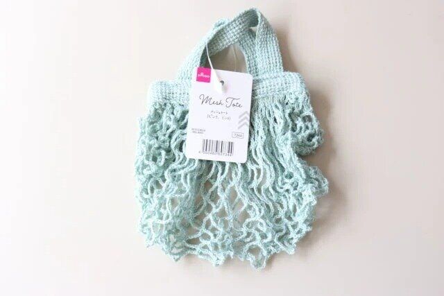 ダイソー メッシュトート（ピンク、ミント） パッケージ