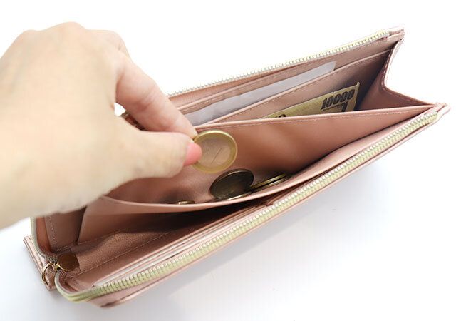 ピンク開運薄型財布付録レビュー小銭入れ
