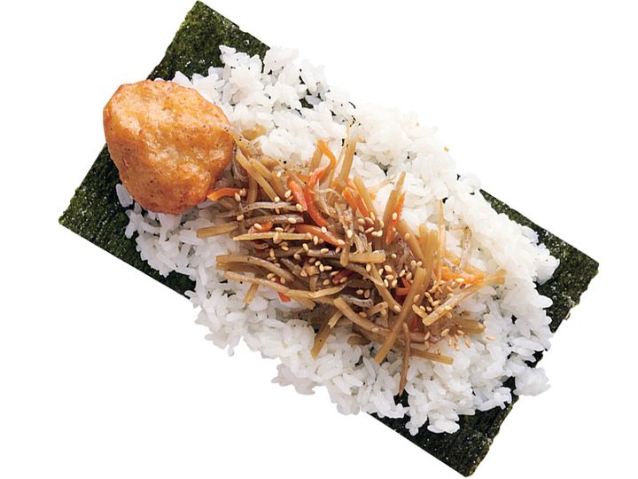 唐揚げときんぴらのおかずおにぎりの具材