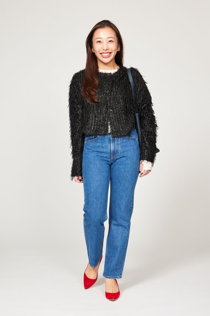 クラウドチームVERY北田眞友加の春のラメカーデコーデ_前