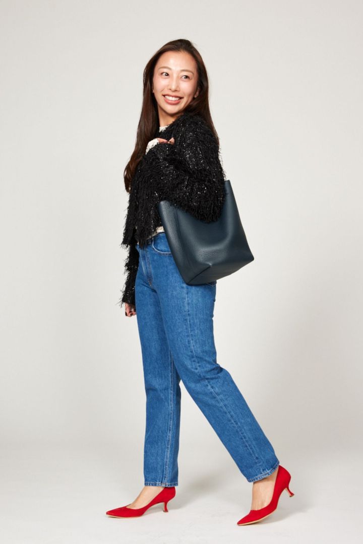 クラウドチームVERY北田眞友加の春のラメカーデコーデ_横