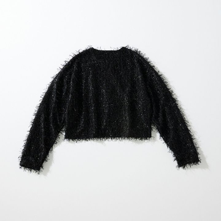 THREE SQUARE_ラメシャギーカーディガン_後ろ