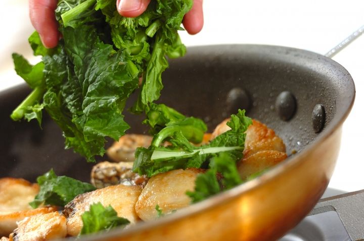 鯛のマスタード焼き菜の花添えの作り方2