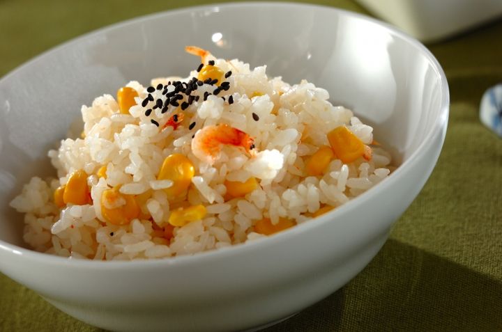 桜エビとコーンの炊き込みご飯