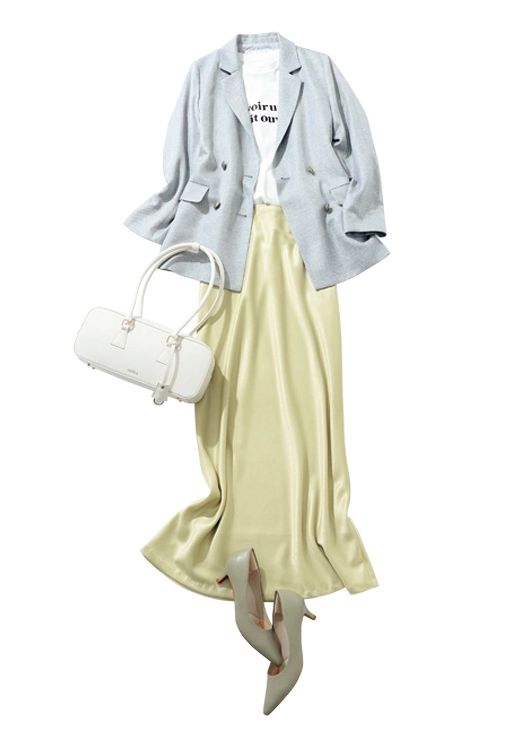 好感カラーでつくる女っぽ通勤コーデ