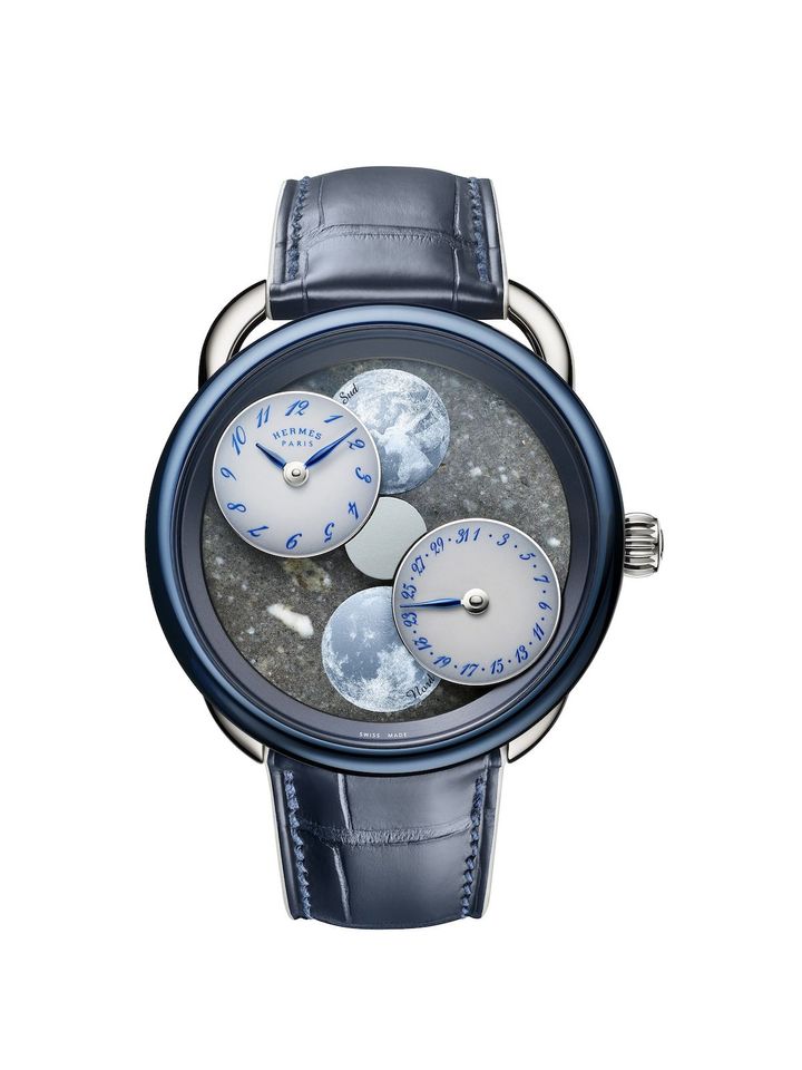 世界12本限定「アンソー ルゥール ドゥ ラ リュンヌ」ブルーグレームーン（WG×ルナ・メテオライト、直径43mm、自動巻き）￥39,402,000（3種のセット販売：参考価格）2025年8月発売予定 ©Anita Schlaefli