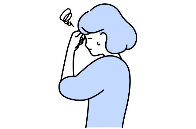 頭を抑える女性のイラスト