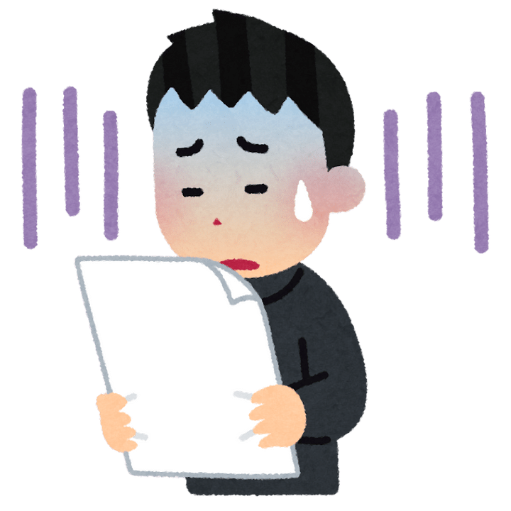 テストを見て落ち込む生徒のイラスト（男子学生） | かわいいフリー ...