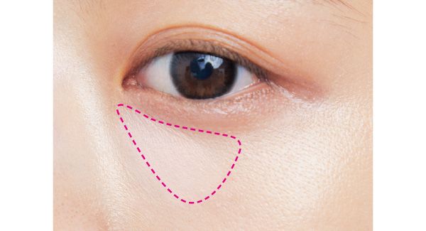 パレットのBとC（茶グマは（1）、青グマは（2））を混ぜてAの上に広く重ねる。