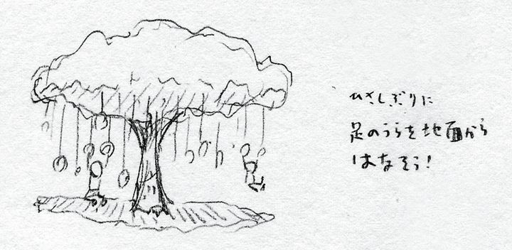 絵本作家・ヨシタケシンスケによる東京会場の新規展示物のためのスケッチ