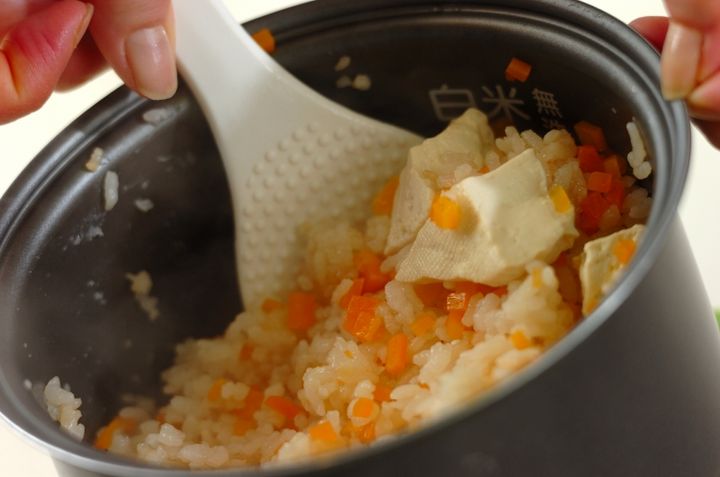 豆腐の炊き込みご飯の作り方2