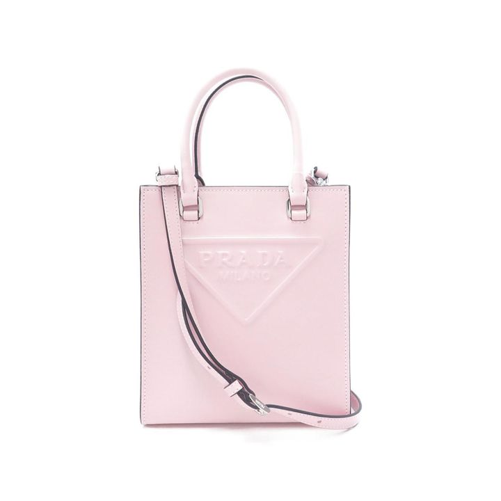 ピンクのトライアングルミニバッグ