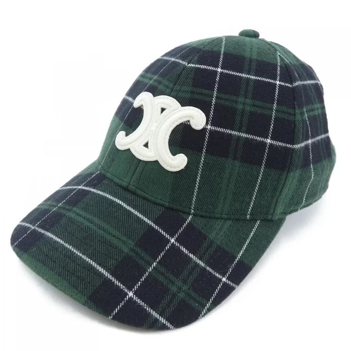セリーヌのチェック柄のキャップ