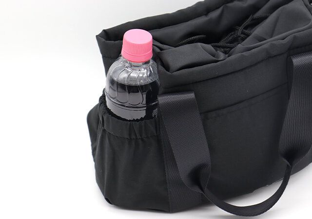 JTB黒巾着バッグ付録レビューサイドポケット