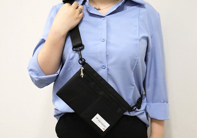 JTB黒巾着バッグ付録レビュー斜め掛け