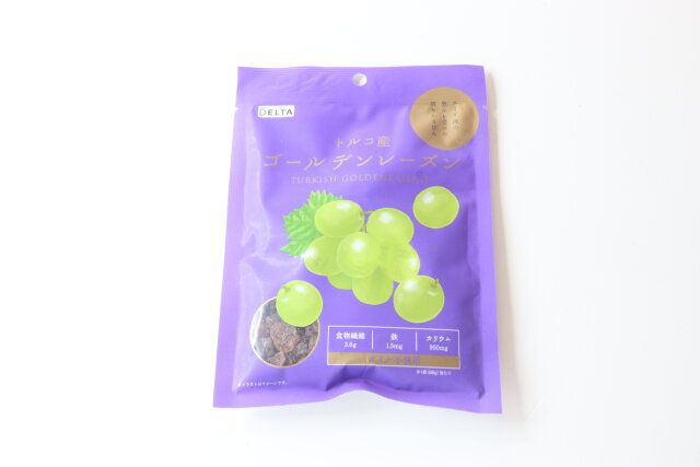 ダイソーのトルコ産 ゴールデンレーズンのパッケージ