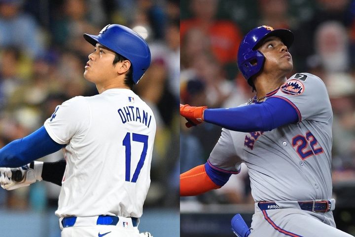 大谷翔平（左）とフアン・ソト（C）Getty Images