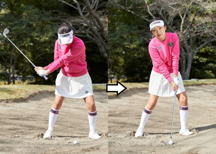 バンカーで球が高く上がるコツは「インパクト時にヘッドを引く」こと！