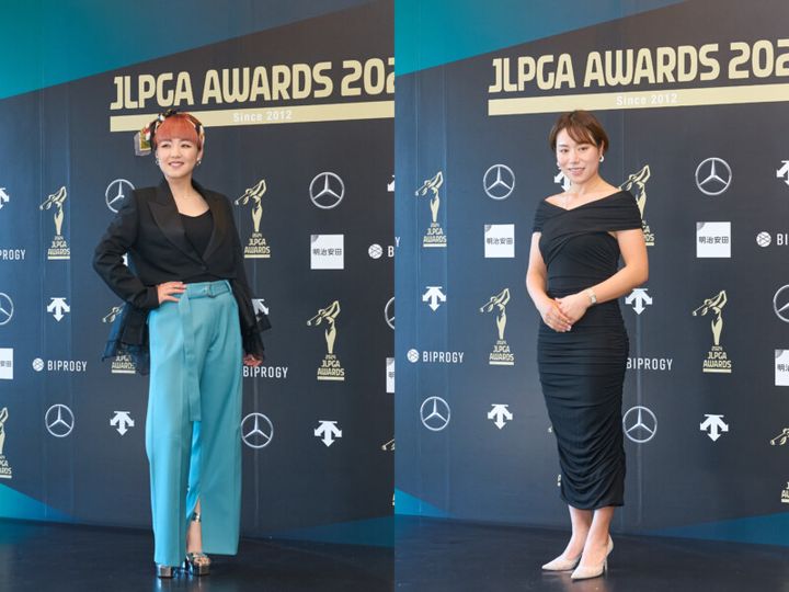 女子プロ、“美ドレス姿”で勢揃い！竹田麗央、政田夢乃が登場【JLPGAアワード】