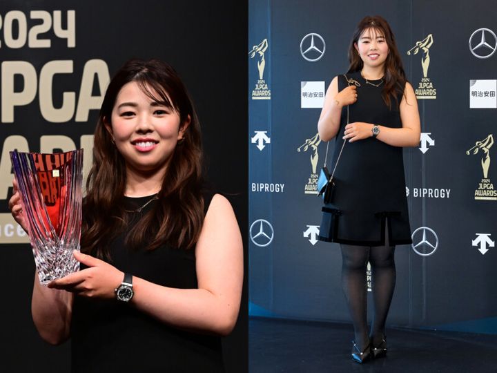 女子プロ、“美ドレス姿”で勢揃い！竹田麗央、政田夢乃が登場【JLPGAアワード】