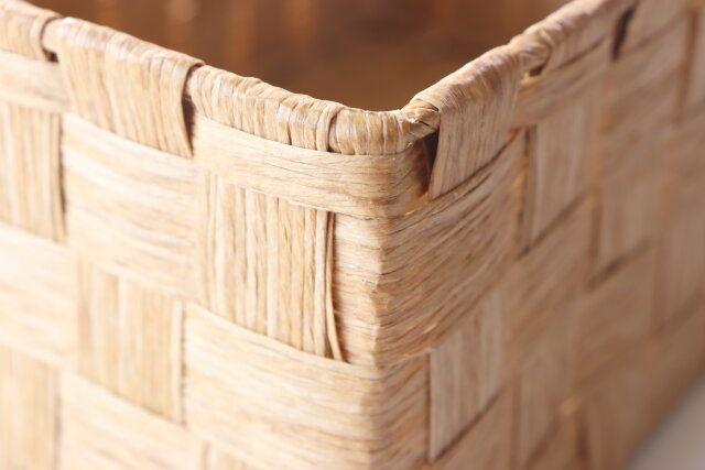 ダイソーの丈夫なペーパーバスケット（3サイズアソート、ベージュ・ブラウン）