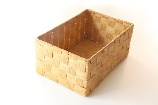 ダイソーの無印風ペーパーバスケット（3サイズアソート、ベージュ・ブラウン）