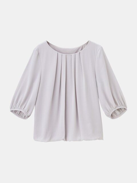 2025春plstレディースハイツイストシフォンタックブラウス