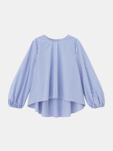 2025春plstレディースタイプライターバルーンスリーブブラウス