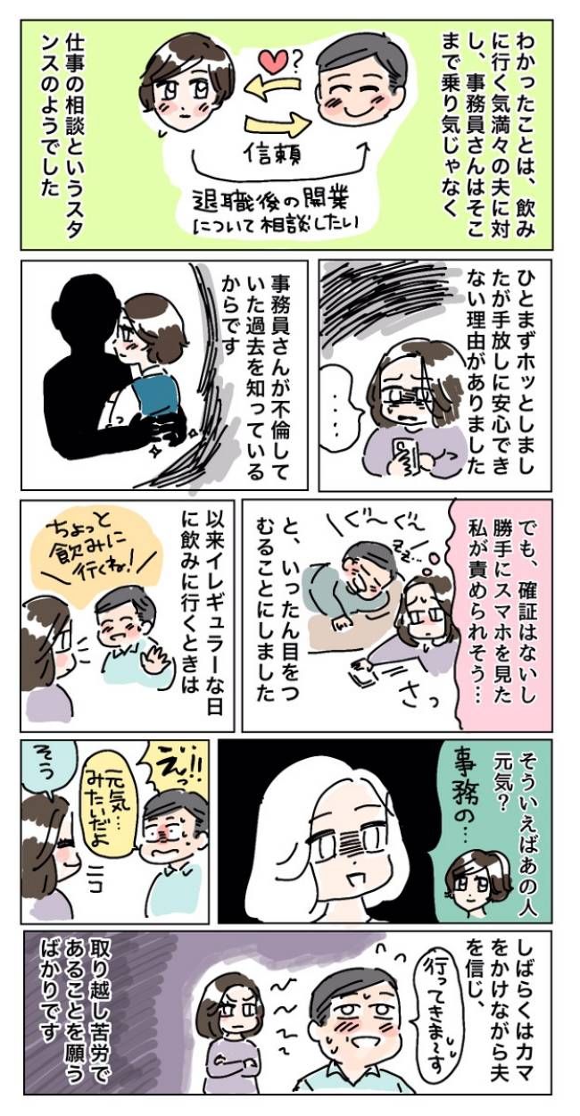 「え？」イレギュラーな飲み会が増えた夫。夫のスマホからわかった女性との飲み会疑惑に妻が取った行動-2