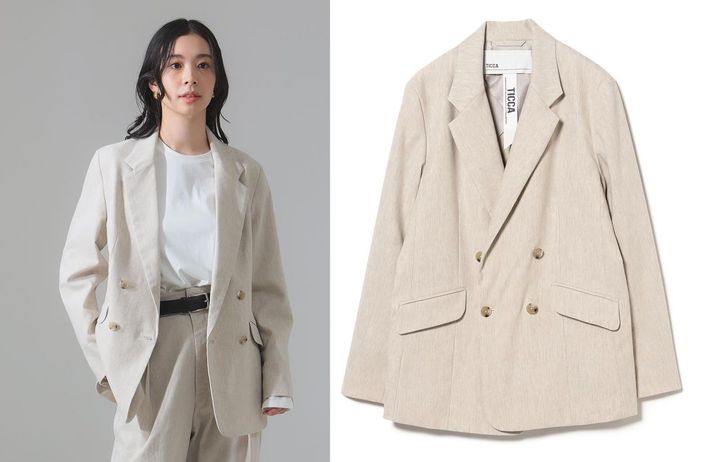 画像: 「ソリッド リネン ダブル ジャケット」￥42,900【ティッカ】 出典：デミルクス ビームス