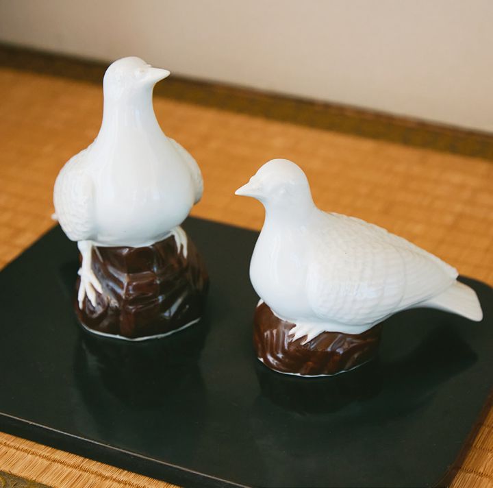 各部屋に置かれたシンボルのハトも思わず写真に収めたくなる可愛さ。