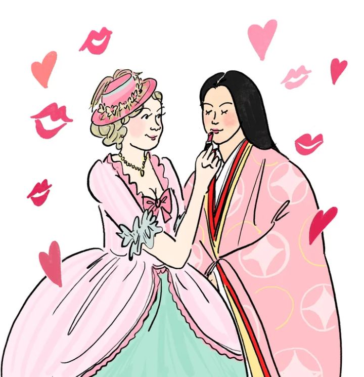 ピンク 色 春 カラー ロココ 十二単 イラスト２