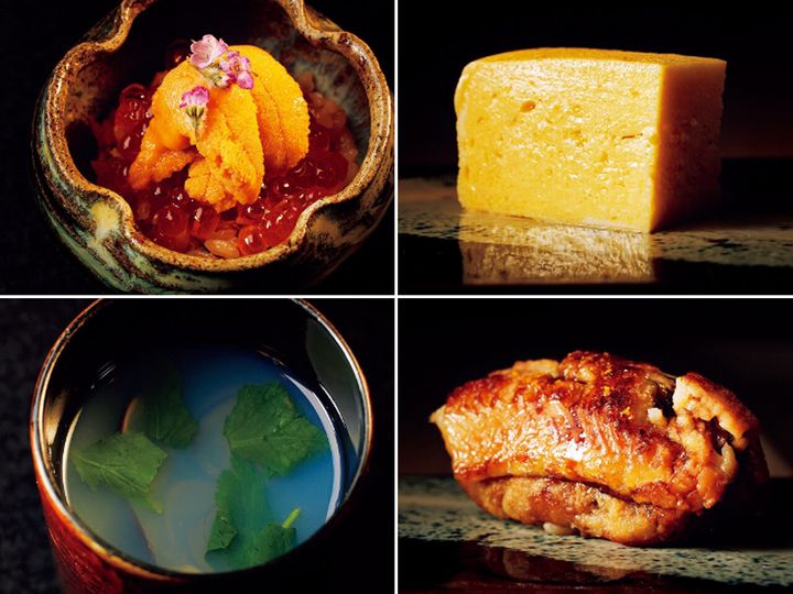 西荻窪『鮨 まるふく』のうにいくら、だし巻きたまご、穴子、お椀