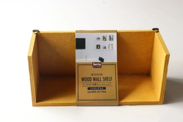 セリア インテリア木製ウォールシェルフ レクタングル2 パッケージ