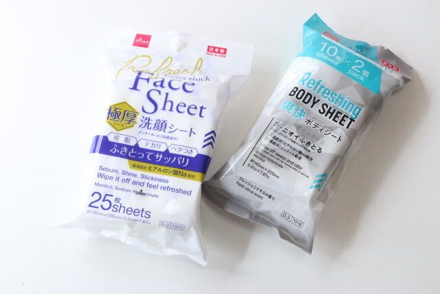 ダイソーの極厚洗顔シートと爽快ボディシート