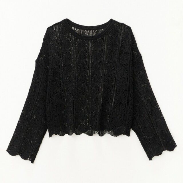 しまむらの透かし編みニットプルオーバー