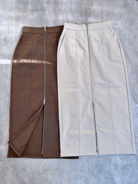 GU 裏フリースフロントジップスカート BROWN NATURAL