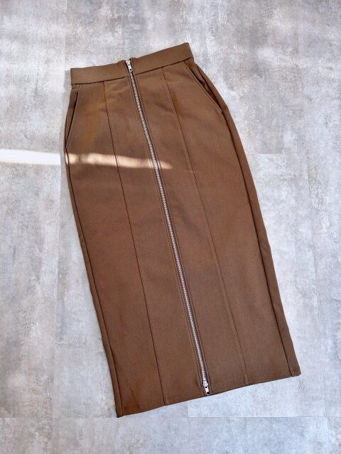 GU 裏フリースフロントジップスカートQ BROWN