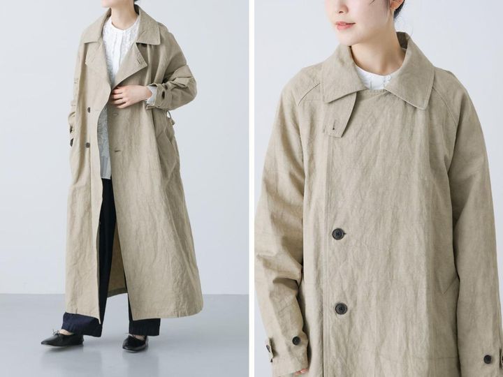 画像: 「コットンリネンオーバートレンチコート」￥41,800 出典：かぐれ