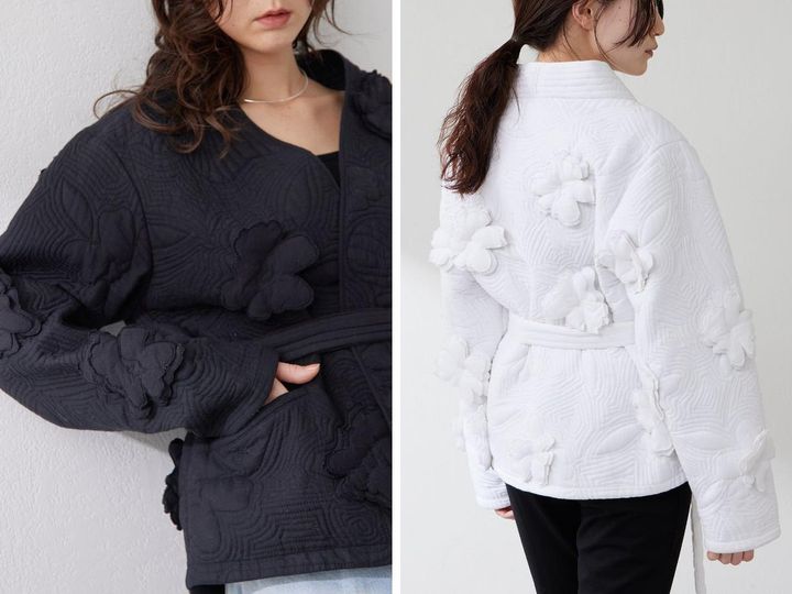 画像: 「キルティングフラワージャケット」各￥49,500 出典：ウィム ガゼット