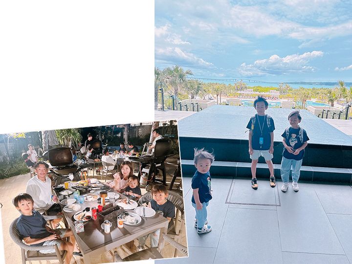ヒルトン沖縄宮古島リゾートでBBQする家族