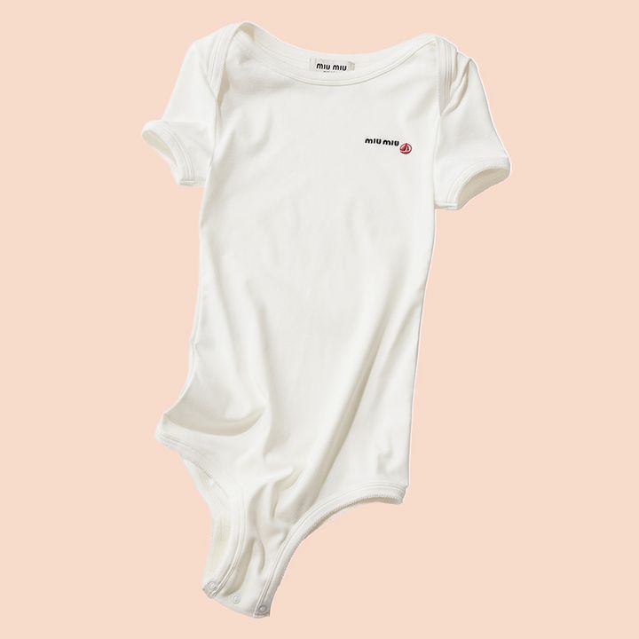 ミュウミュウとプチバトーコラボの半袖白Tロンパース