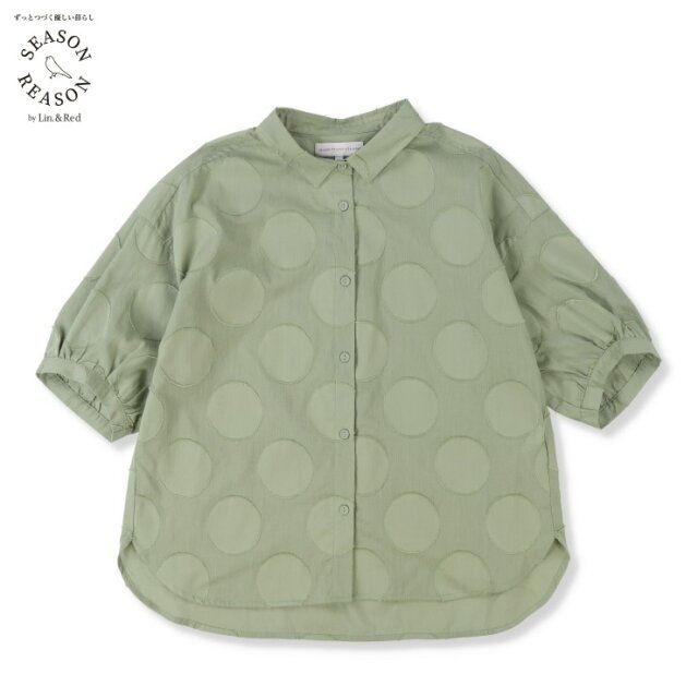 2025春しまむらSEASON REASONコラボジャカード柄ブラウス