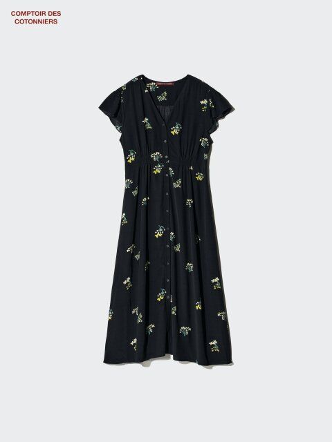 ユニクロのレーヨンプリントロングワンピース