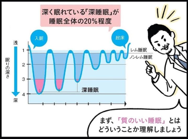 質のいい睡眠を示したグラフ