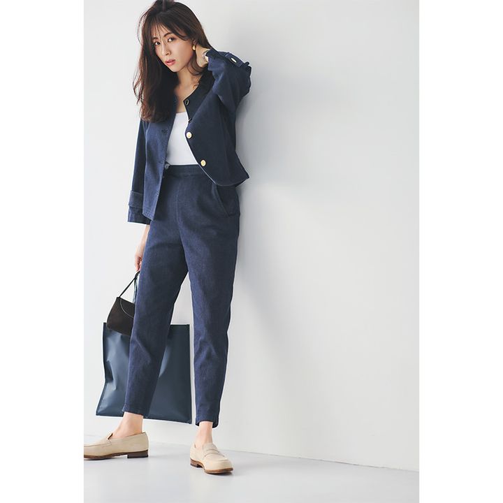 キレイめに着れるデニムのセットアップが母業に使える