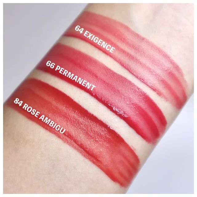 シャネル ルージュ アリュール ラックの人気色：64 エグジジャンス／66 ぺルナマン／84 ローズ アンビギュ